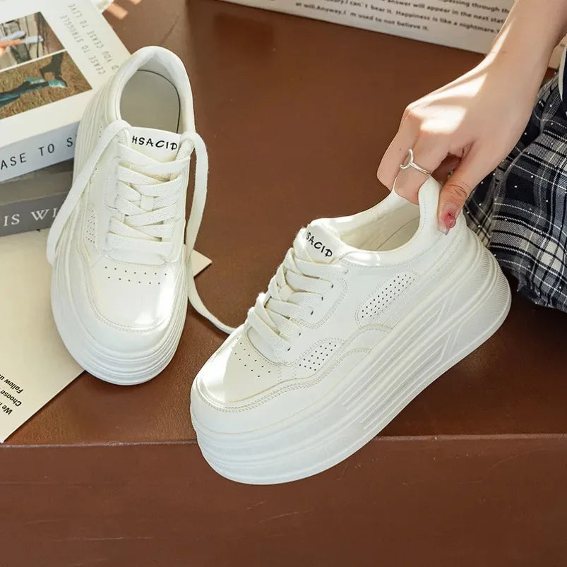 Baskets en cuir véritable pour femmes