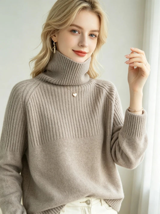 Pull Ample Femme – Maille et Col Roulé