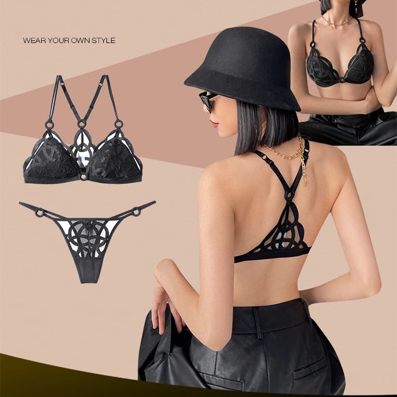 Ensemble de soutien-gorge et string en dentelle pour femmes