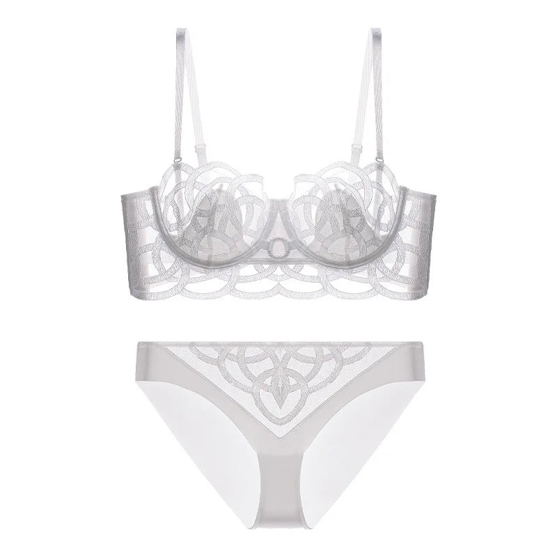 Ensemble de lingerie 3 pièces soutien-gorge + jarretières + string pour femmes