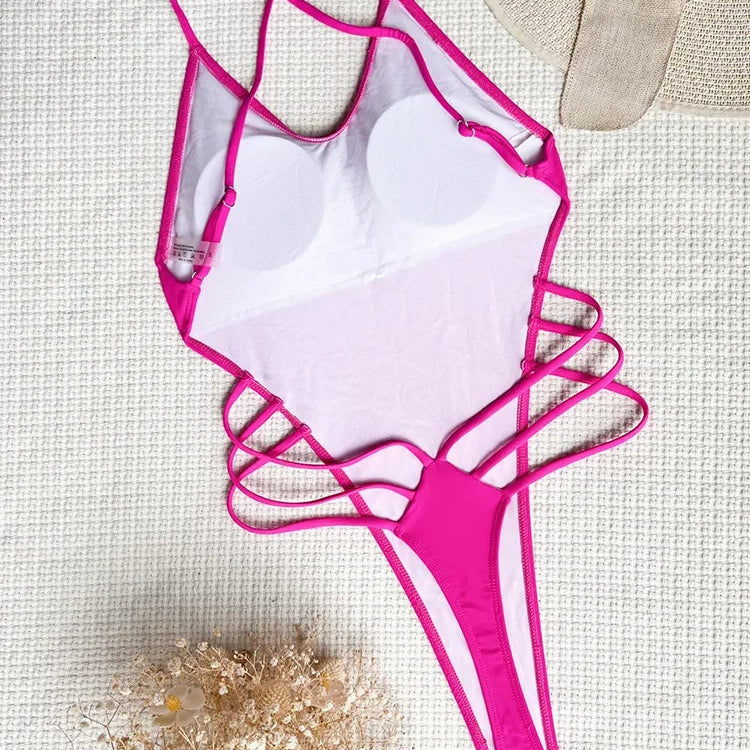 Maillot de bain une pièce avec string pour femmes