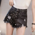 Short en jean à paillettes pour femmes