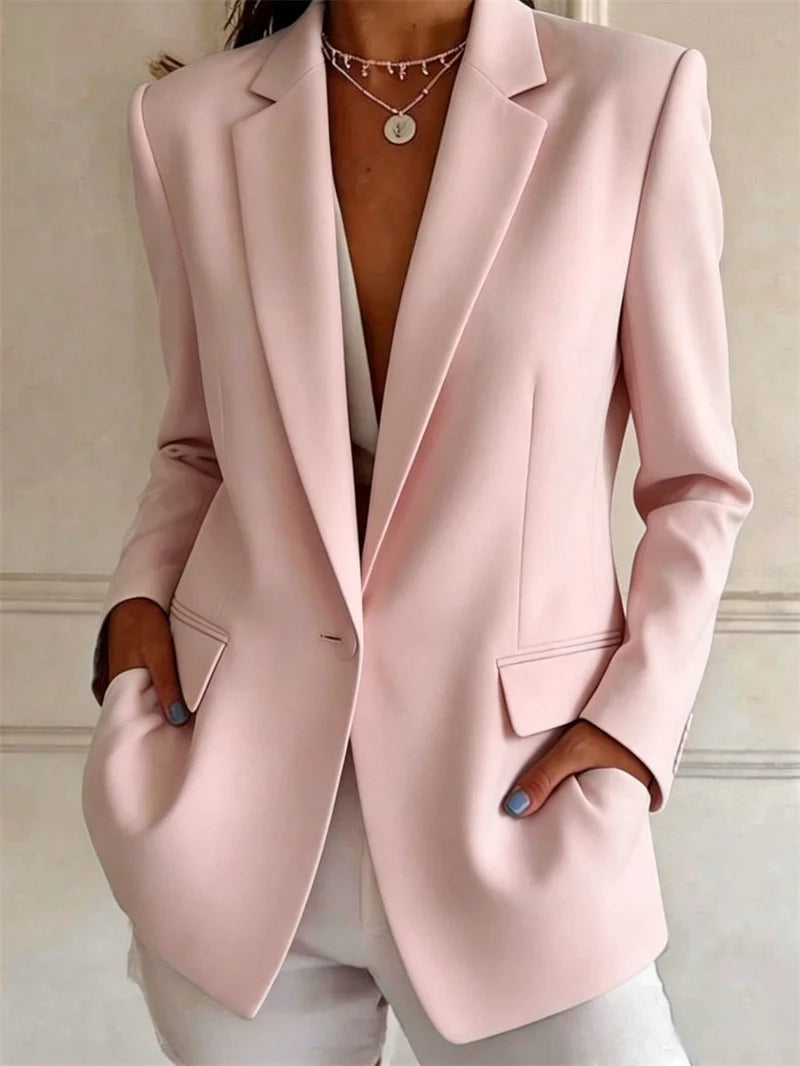 Blazer femme ample à col revers