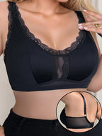 Soutien-gorge noir sans bretelles de grande taille pour femmes