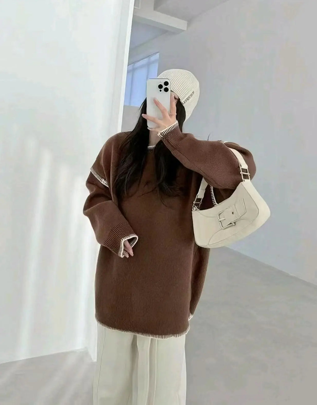 Pull décontracté à col rond tendance pour femmes