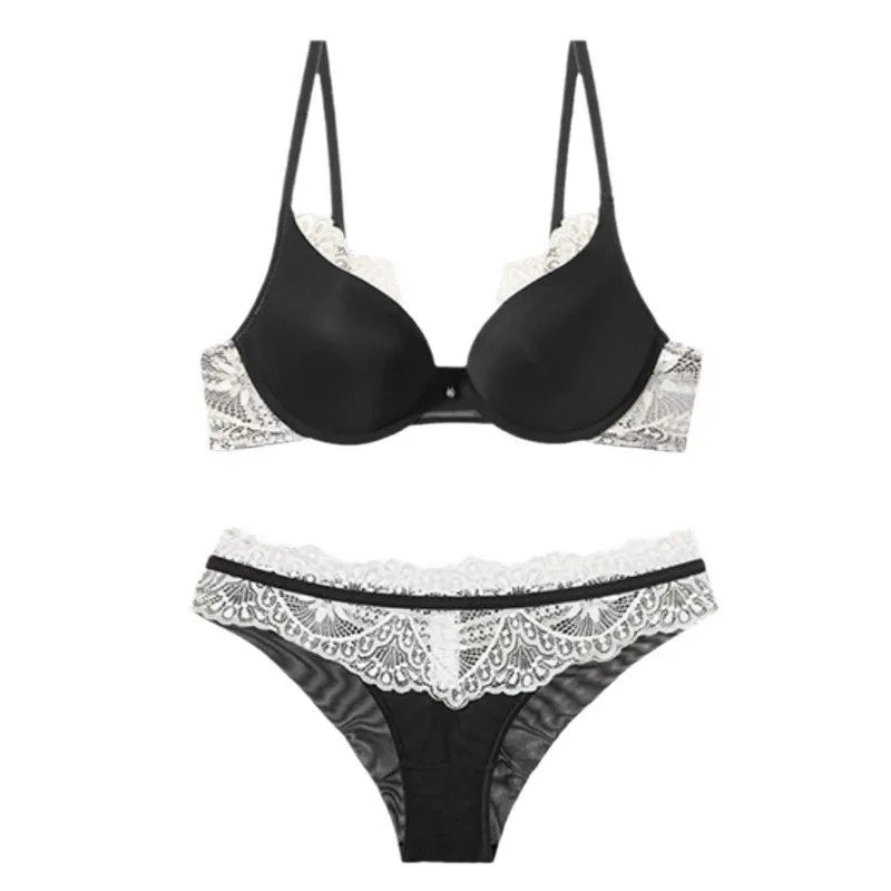 Ensemble de lingerie sexy en dentelle soutien-gorge push-up et culotte assortie pour femmes