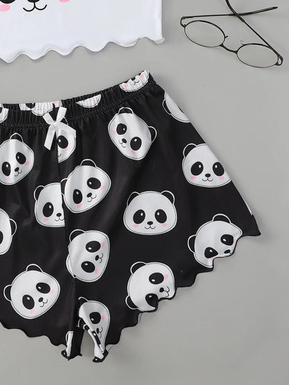 Pyjama 2 Pièces Femme – Bretelles Fines et Imprimé Mimi