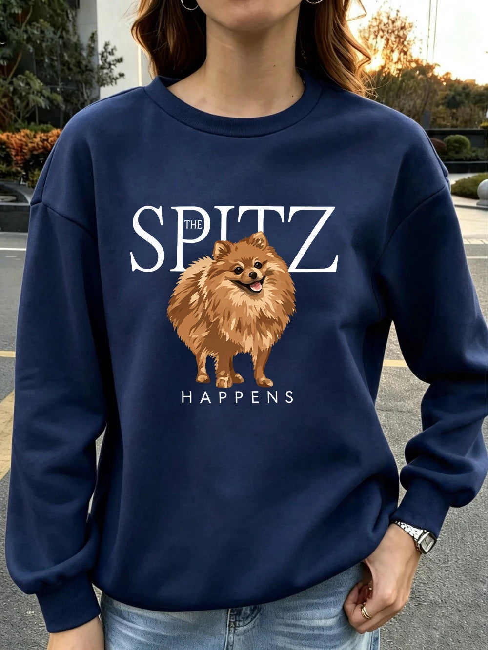 Sweat-shirts imprimés The Spitz Happens pour femmes