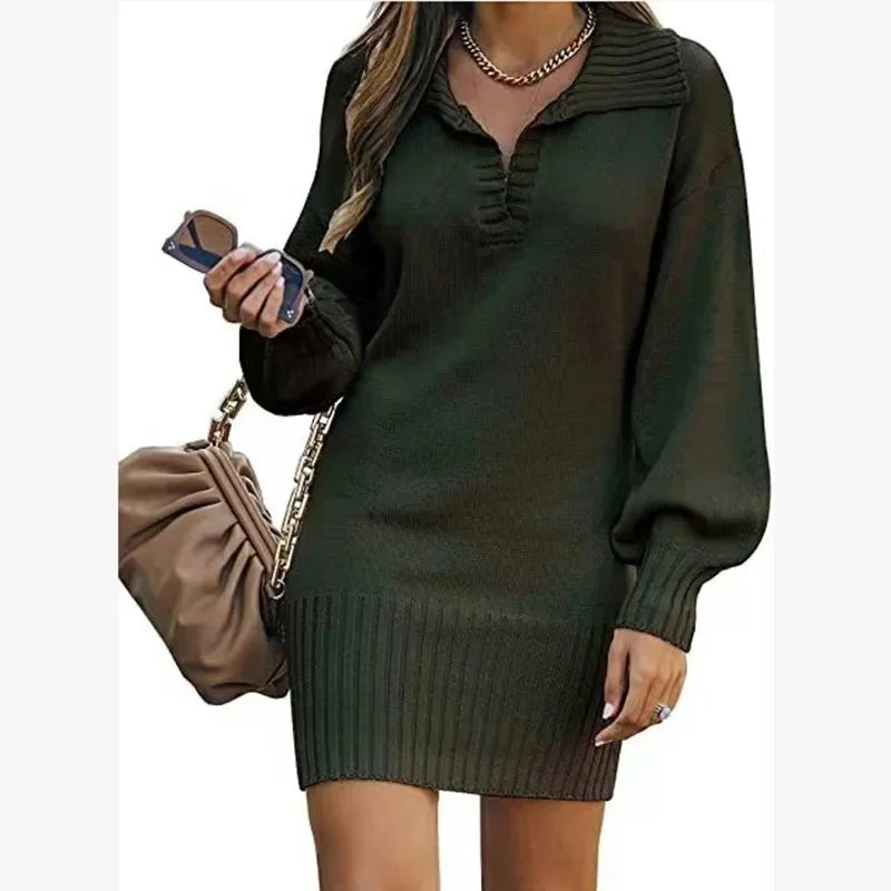 Robe pull mi-longue pour femmes