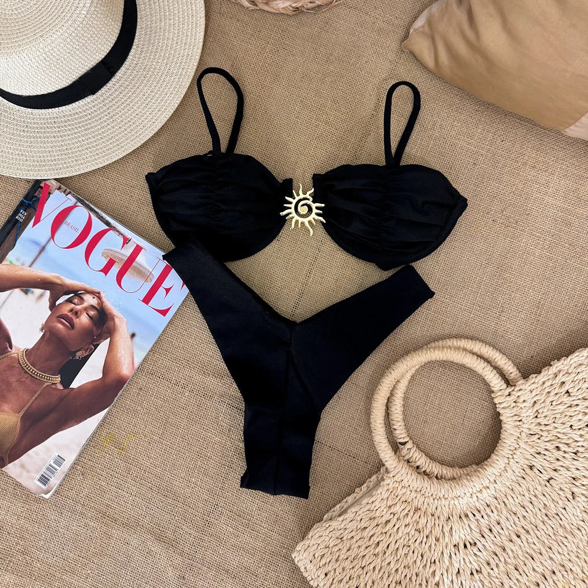 Ensemble maillot de bain deux pièces push-up pour femmes