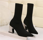 Bottines extensibles en tricot de haute qualité pour femmes