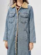 Veste en jean épaisse à simple boutonnage pour femmes