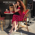 Robe en maille à pois pour femmes