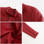 Veste en cuir PU pour femmes