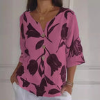 Chemise à col trois quarts pour femmes