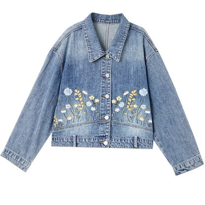 Veste en Jean Femme – Broderies Florales