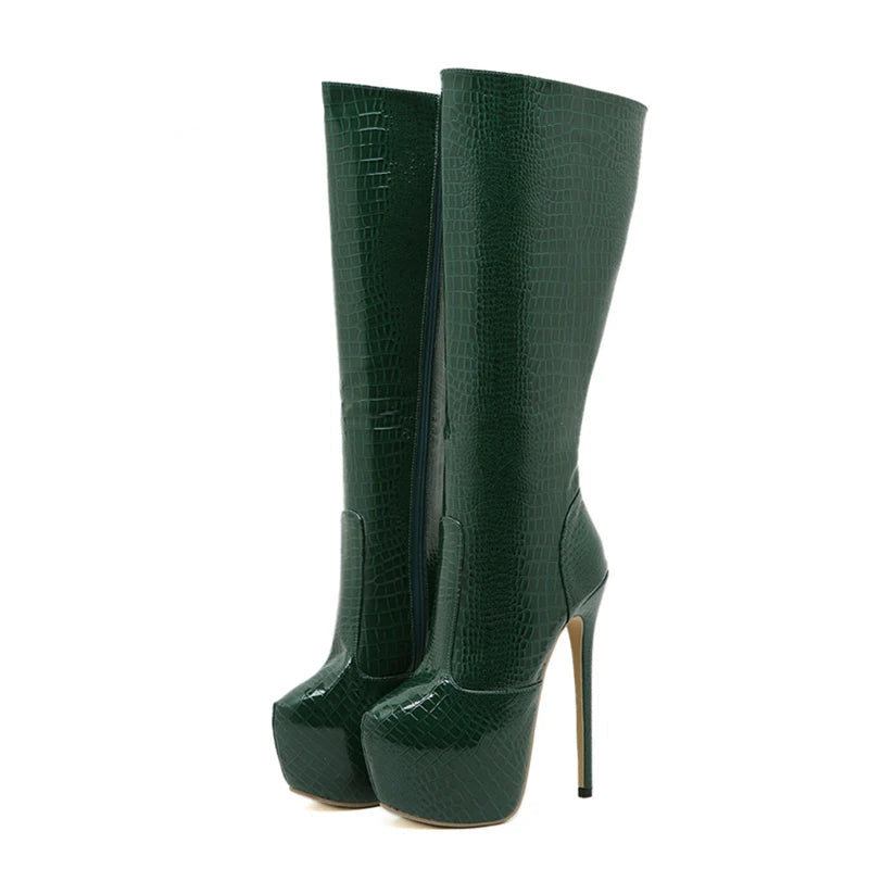 Bottes à plateforme à talons aiguilles extrêmes de 16 cm pour femmes