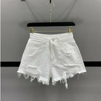 Shorts en jean taille haute pour femmes