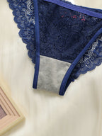 Ensemble de 7 pièces string sans trace en dentelle brodée avec lettres pour femmes