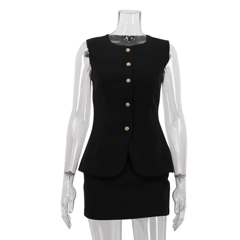 Ensemble deux pièces jupe et blazer pour femmes