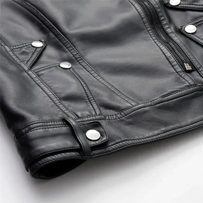 Veste courte femme en simili cuir style Y2K streetwear