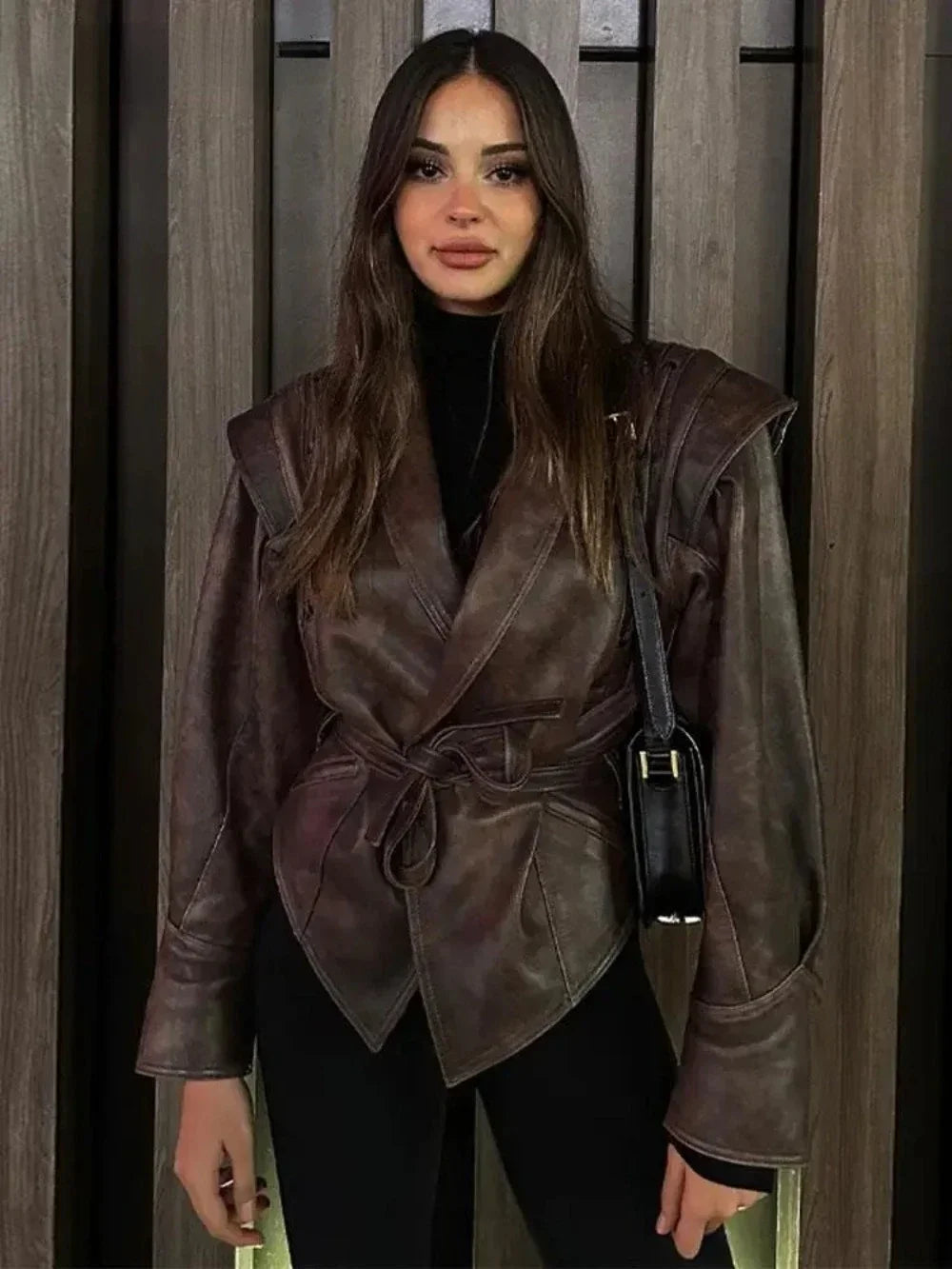 Veste en similicuir pour femmes