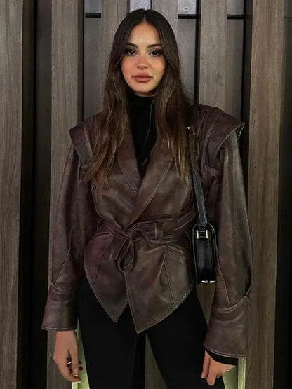 Veste en Similicuir Femme – Style Motard