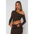 Ensemble robe longue et haut à manches longues pour femmes