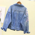 Veste en jean brodée pour femmes