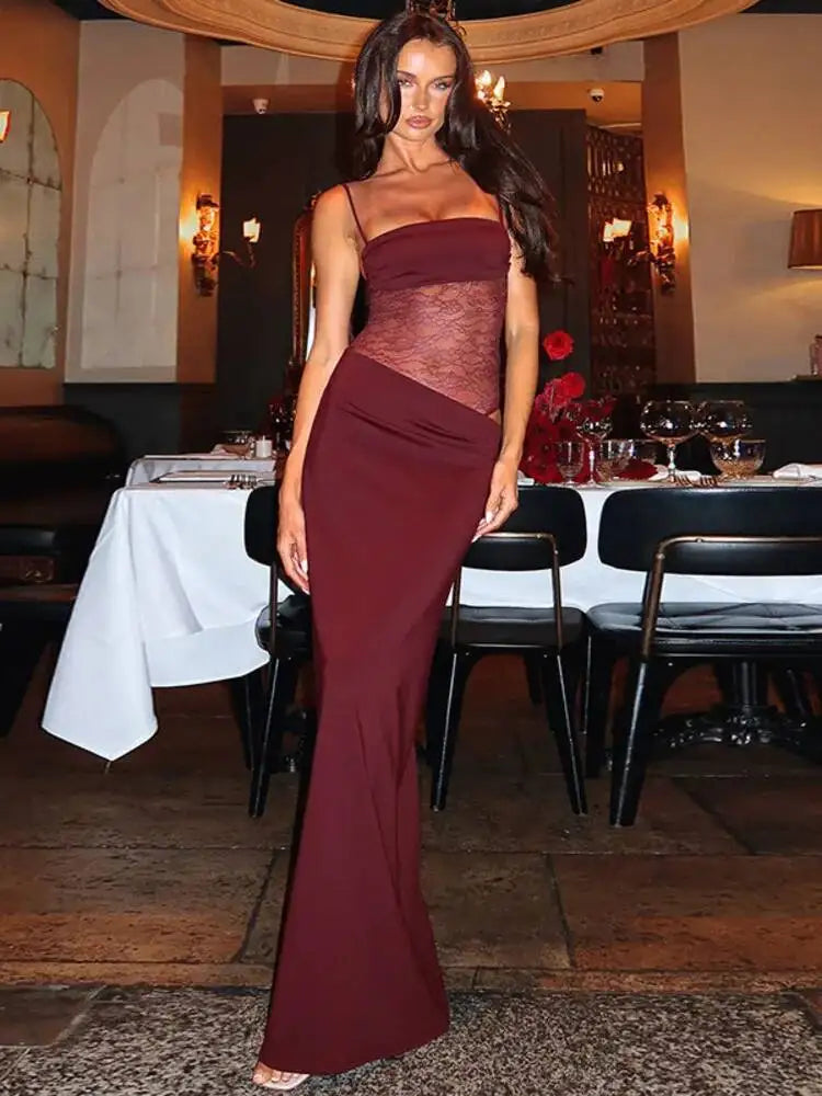 Robe longue en maille épissage pour femmes