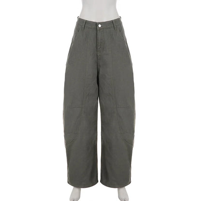 Jean cargo femme baggy taille basse