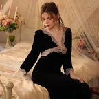 Robe de nuit sexy en velours pour femmes