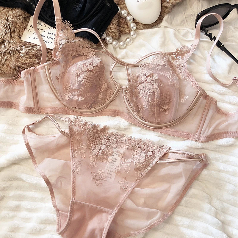 Ensemble soutien-gorge push-up à bretelles réglables et culotte pour femmes