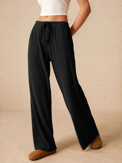 Pantalon Large Femme – Taille Haute et Uni