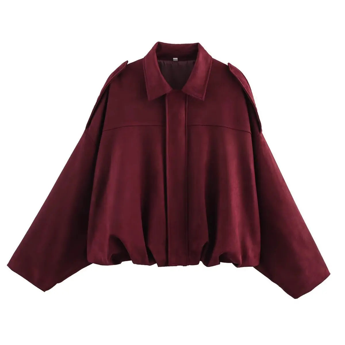 Blouson aviateur avec manches chauve-souris et fermeture éclair pour femmes
