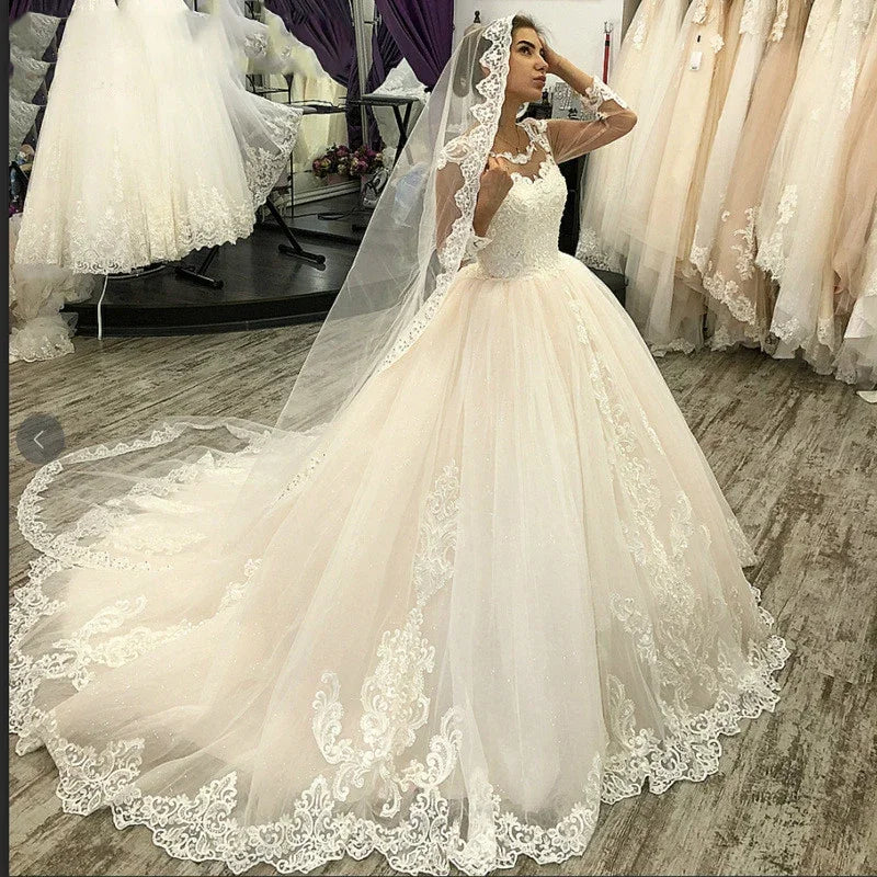 Robe de mariée de princesse en tulle pour femmes