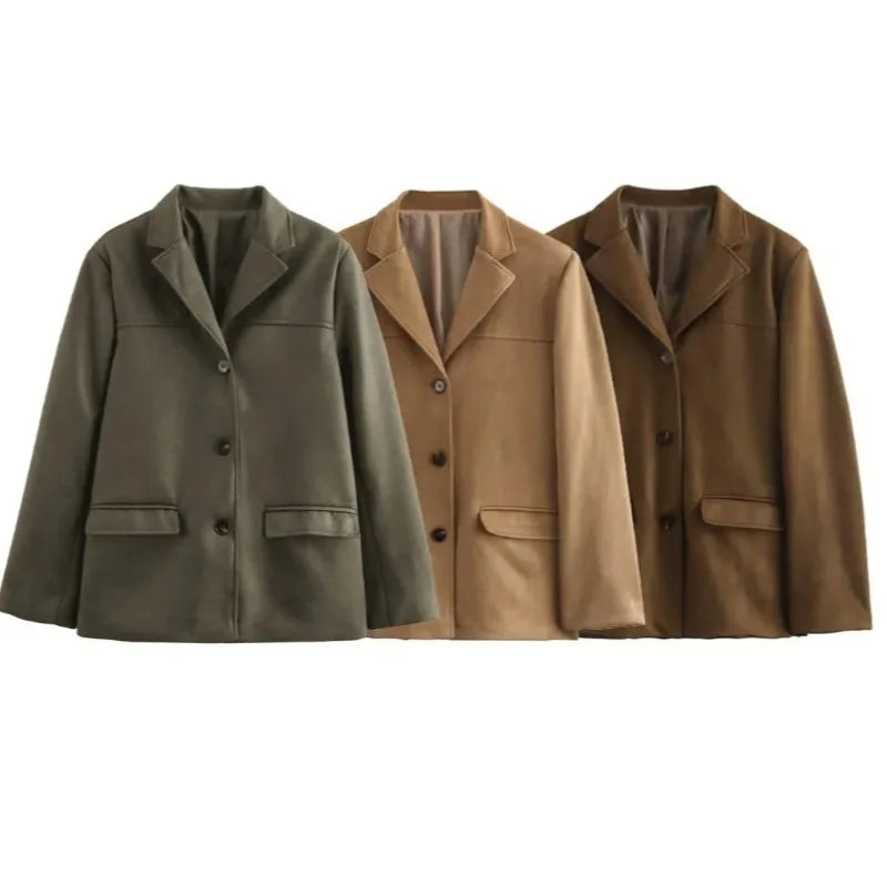 Blazer d'automne vintage pour femmes
