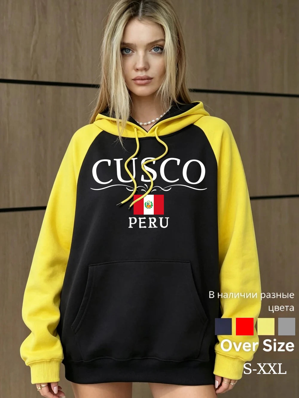 Sweat à capuche Cusco Peru Letter Collision pour femmes