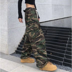 Pantalon cargo camouflage 100 % coton pur pour femmes