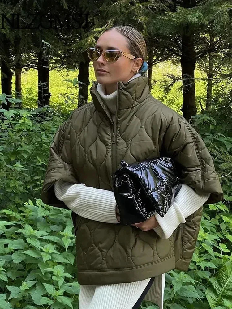 Veste matelassée en coton uni tendance pour femmes