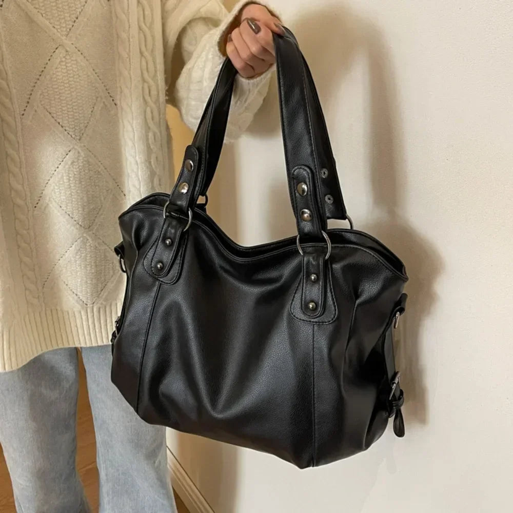 Sac à main de grande capacité en cuir souple pour femmes