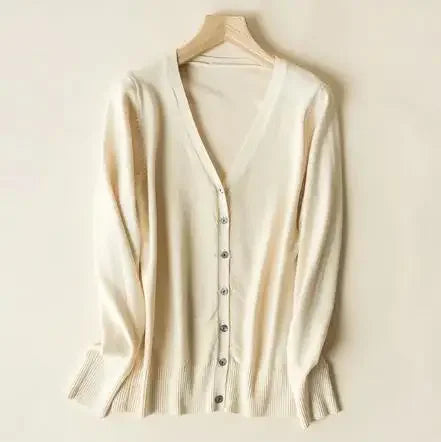 Cardigans à simple boutonnage et col en v pour femmes