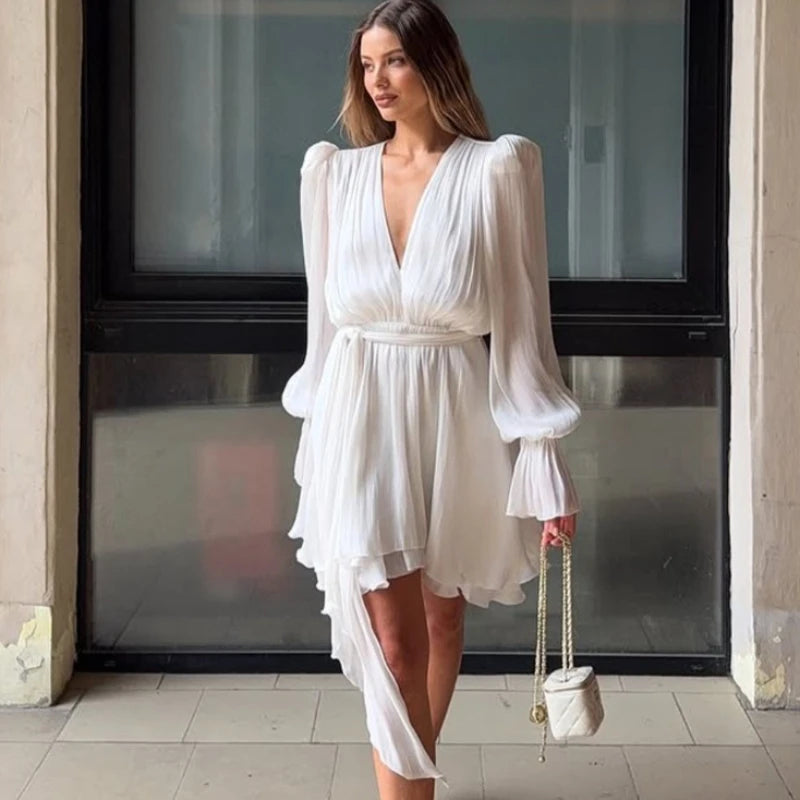 Robe mini à volants pour femmes
