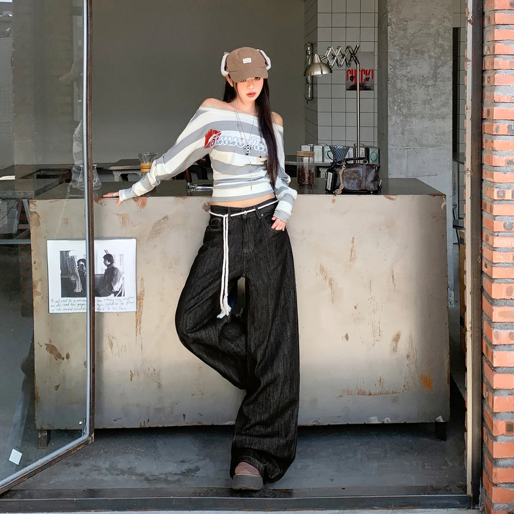 Pantalon en jean taille basse pour femmes