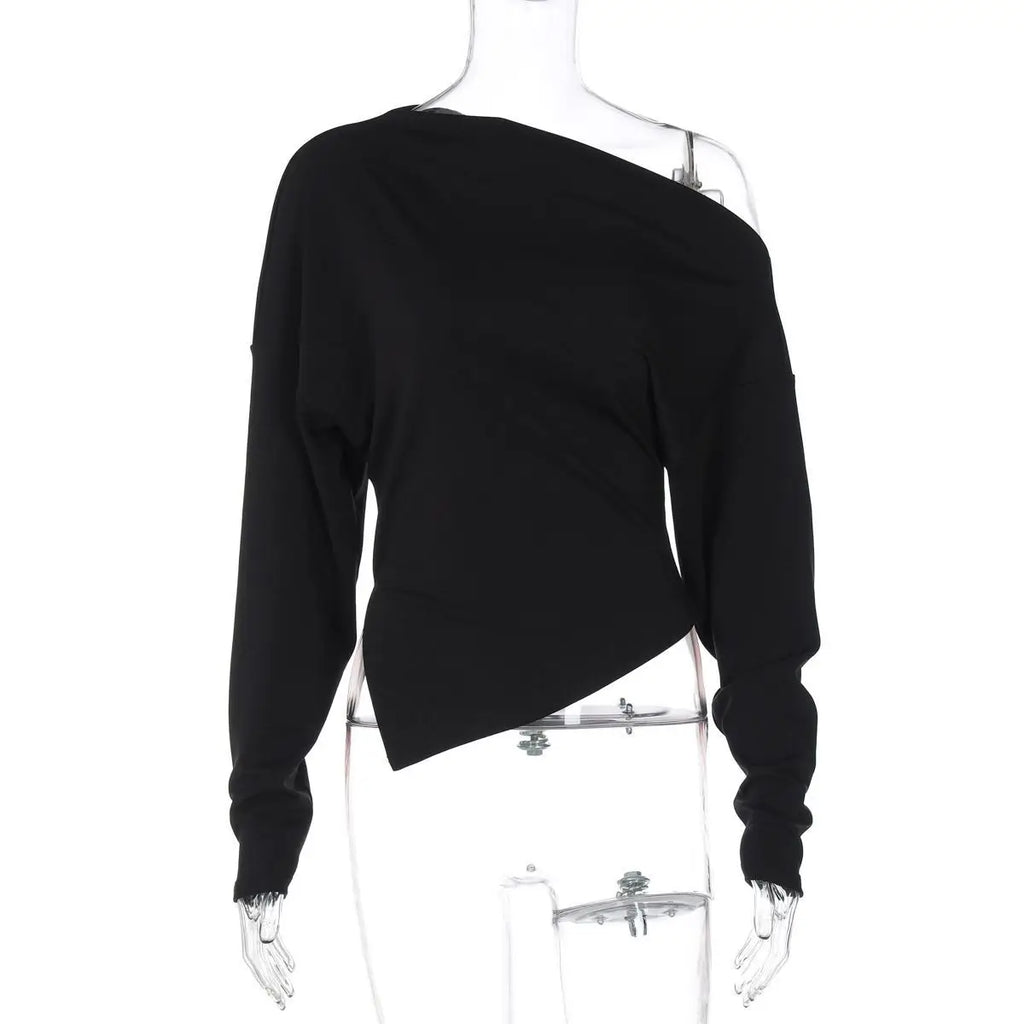 T-shirt élégant à manches longues et coupe ajustée pour femmes