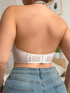 Soutien-gorge corset en satin blanc pour femmes