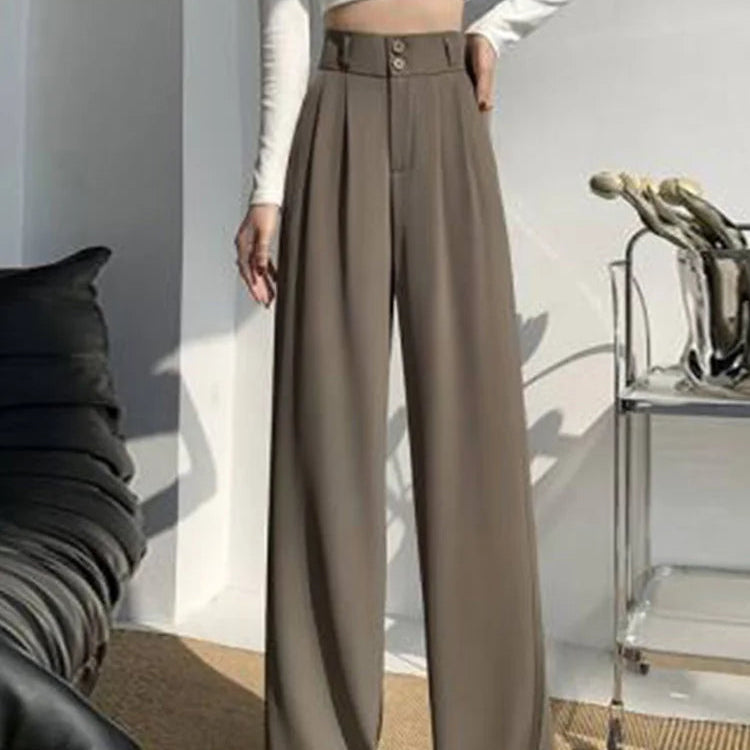 Pantalon large taille haute pour femmes