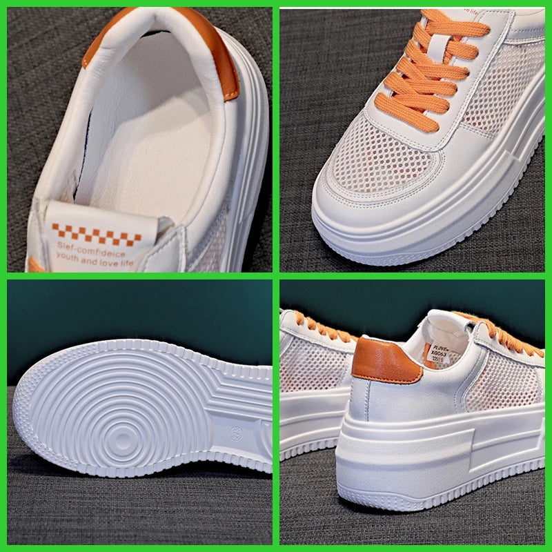 baskets en cuir véritable pour femmes,