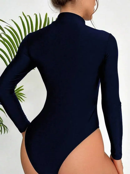 Maillot de Bain Noir Femme – Vintage à Manches Longues