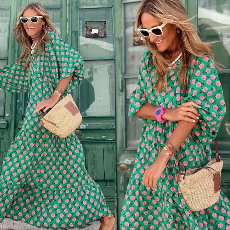 Robe longue à volants pour femmes